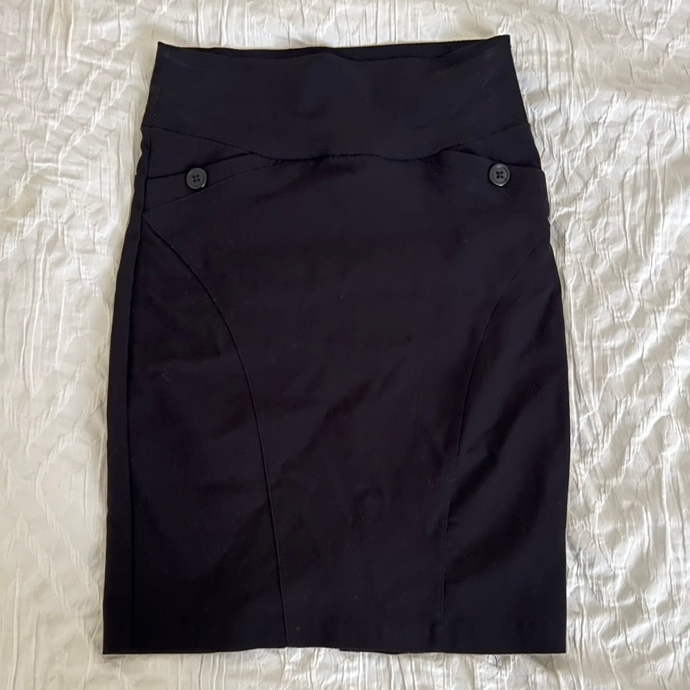 High waisted Spandex Black Skirt